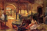 Frederick Arthur Bridgman Canvas Paintings - Orientalist Interior